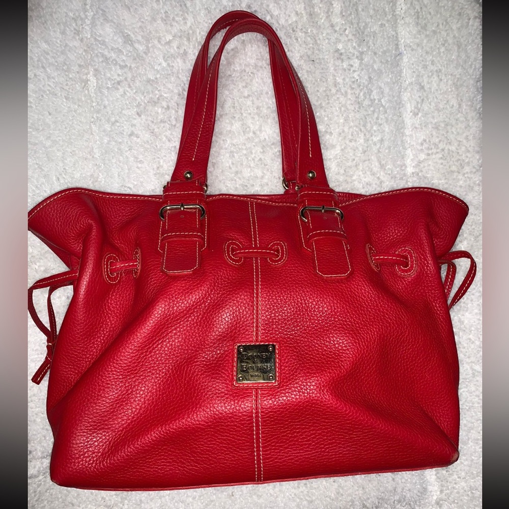 Dooney & Bourke Draw String Red Handbag- Preloved - image 1